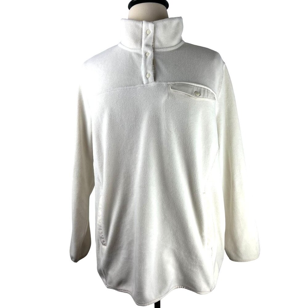 32 Degrees Women's Soft Fleece Button Snap Sweatshirt Pullover Top, Size 3X